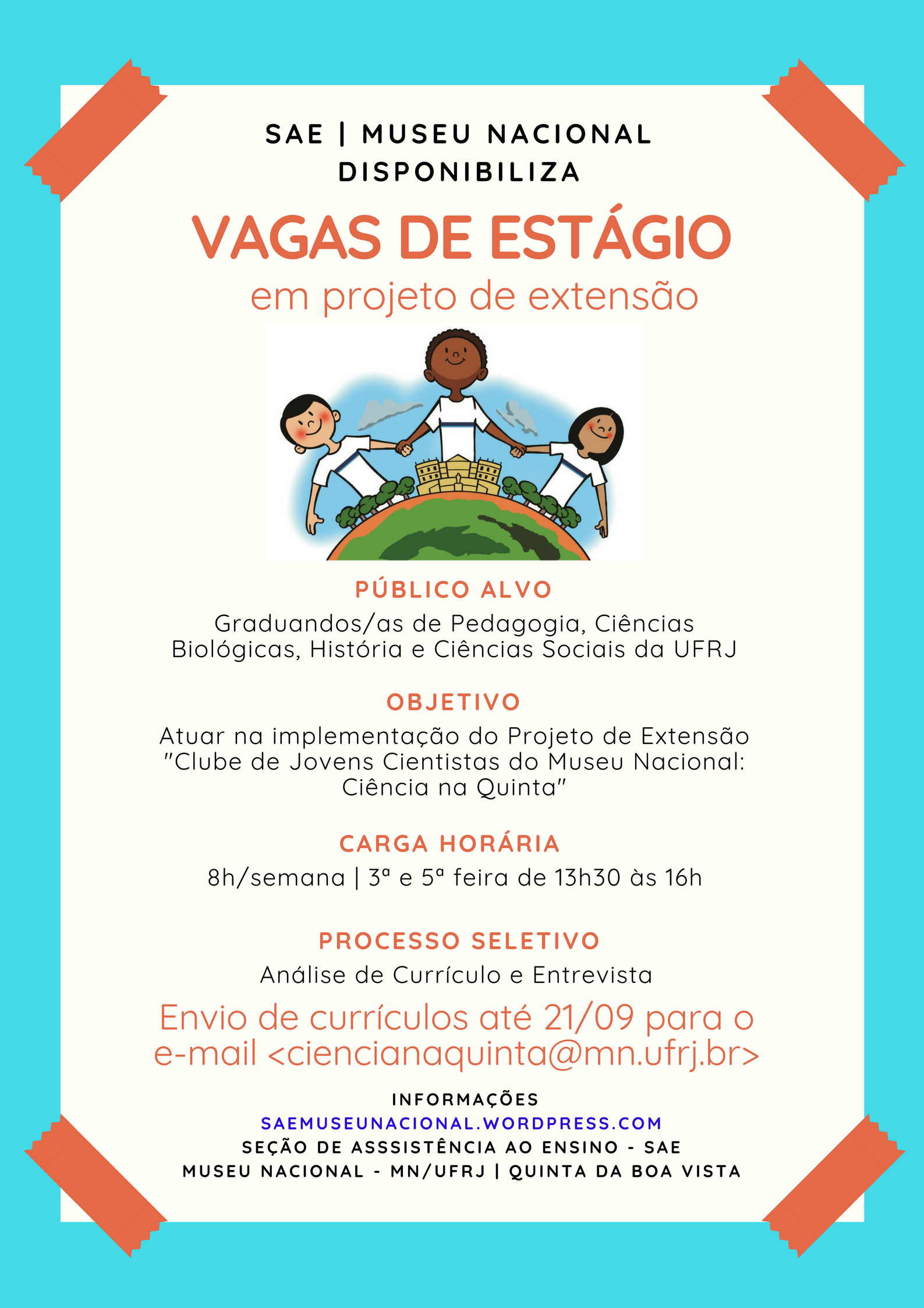 vagas para estágiosetor educativomuseu nacional