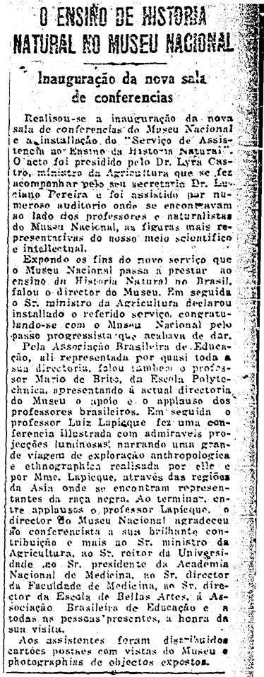 O Globo, 1927.