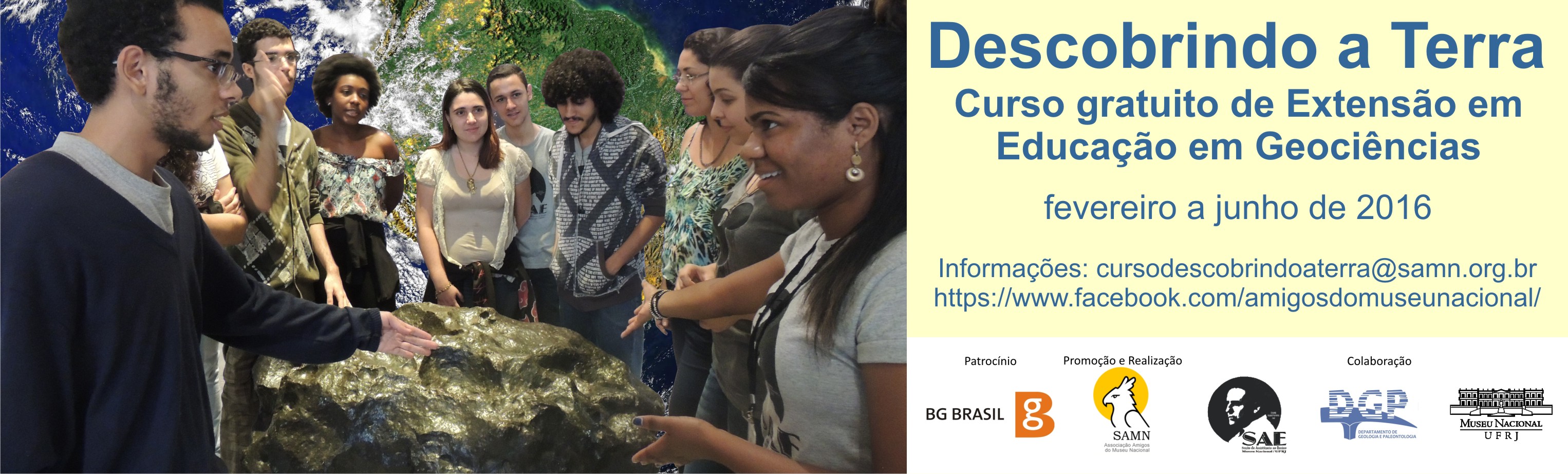 Inscrições abertas até 31/01 - Curso de Extensão "Descobrindo a Terra - Formação Continuada de Professores em Educação em Geociências"