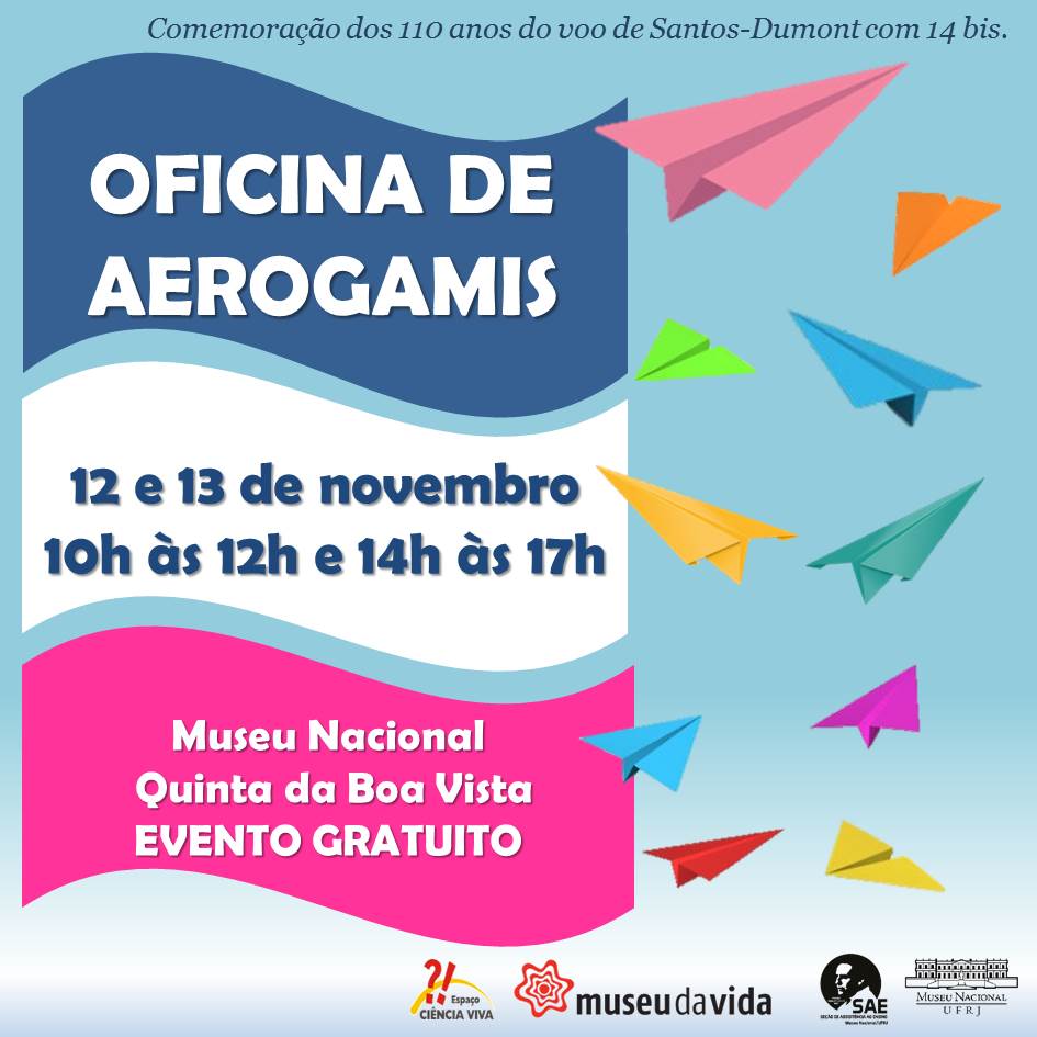 12 e 13/11 | Oficina de AEROgamis no Museu Nacional