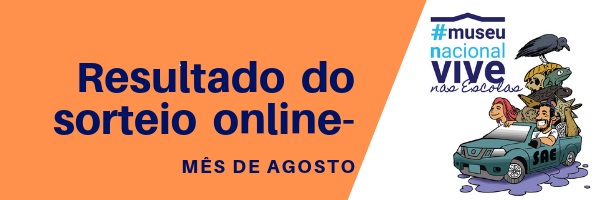Resultado do sorteio online– Museu Nacional Vive nas Escolas (Agosto/2019)
